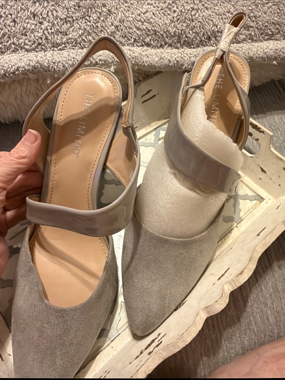 The Limited Gray Pointed Toe Slingback Mules size 11 new